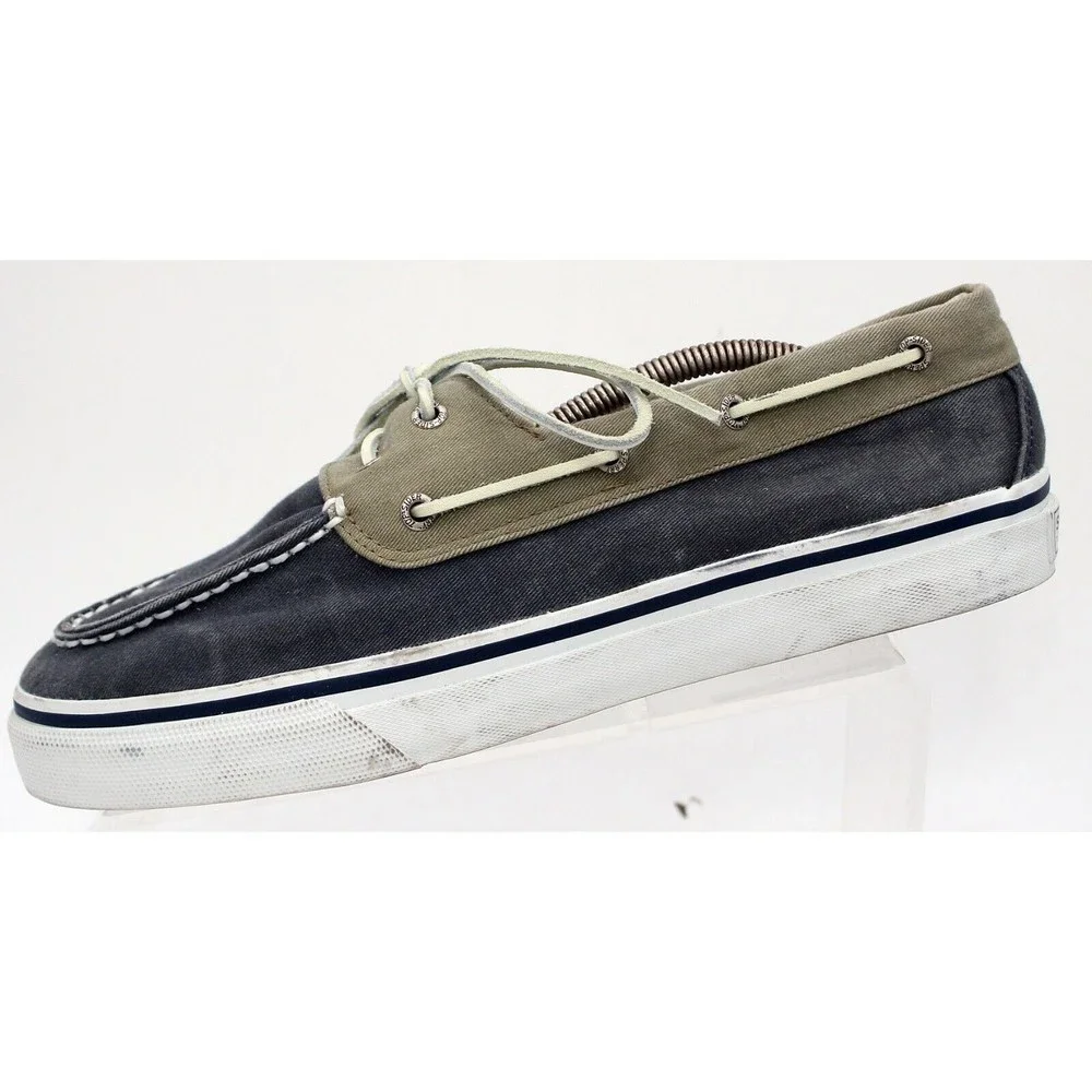 Sperry Shoes Men's Size 11.5 M Top Sider Blue Grey Boat Shoe 2 Eye Canvas